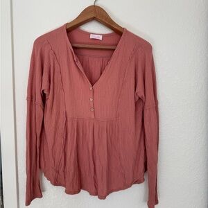 Pink Long Sleeve Women's Tunic top
